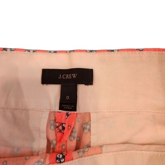 J Crew Chino Dress Shorts Floral Pink Blue Pocket Size 0 - Picture 3 of 4